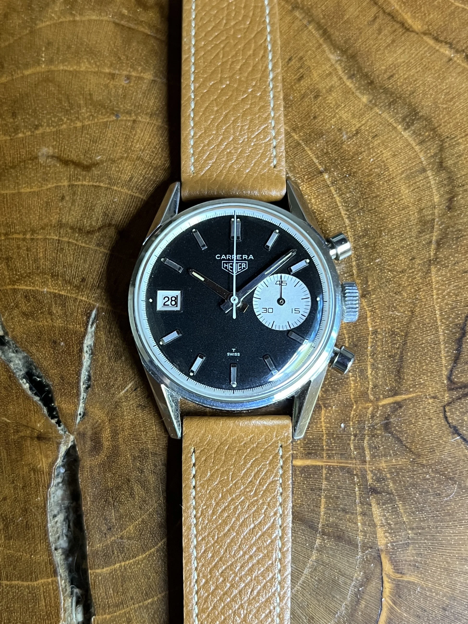 1960s Heuer Carrera 3147N Dato 45 Chronograph — Shiny Happy Objects